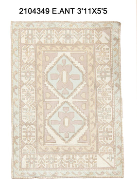 4x5 Old & Vintage Turkish Area Rug