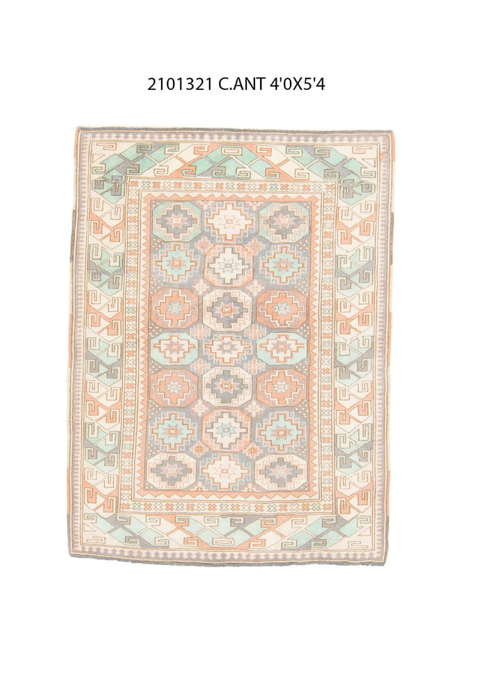 4x5 Old & Vintage Turkish Area Rug