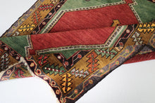 4x5 Terracotta & Yellow & Green Blue Colorful Vintage Turkish Area Rug-turkish_rugs-oriental_rugs-kilim_rugs-oushak_rugs