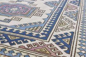 4x6 Beige & Steel Blue & Gray Purple Soft Vintage Turkish Area Rug-turkish_rugs-oriental_rugs-kilim_rugs-oushak_rugs