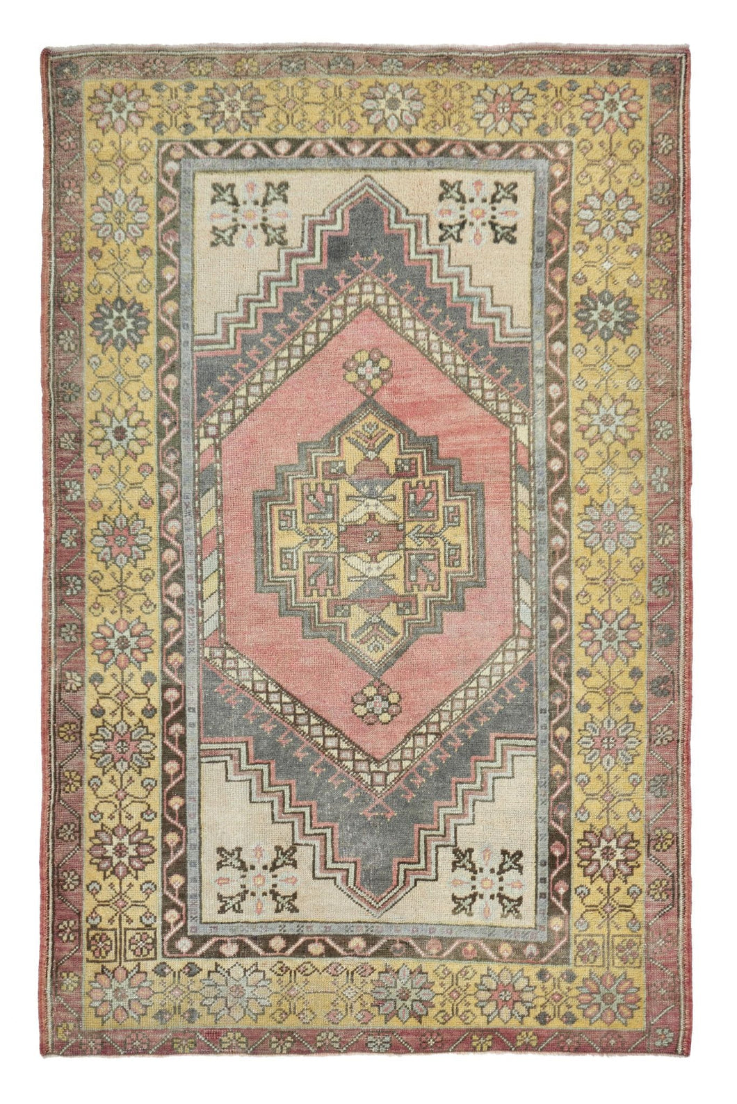 4x6 Indian Red & Charcoal Old & Vintage Turkish Area Rug-turkish_rugs-oriental_rugs-kilim_rugs-oushak_rugs