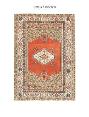 4x6 Old & Vintage Turkish Area Rug