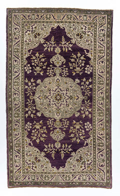 4x6 Purple & Wheat Vintage Turkish Area Rug