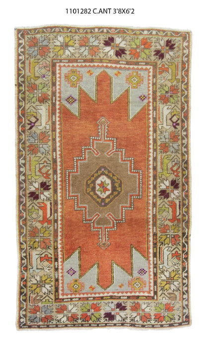 4x6 Red Vintage Turkish Area Rug-turkish_rugs-oriental_rugs-kilim_rugs-oushak_rugs