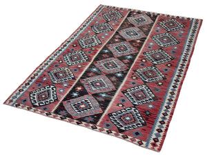 4x7 Colorful Old & Vintage Turkish Area Rug-turkish_rugs-oriental_rugs-kilim_rugs-oushak_rugs