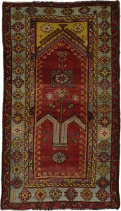 4x7 Magenta & Ivory Old & Vintage Turkish Area Rug-turkish_rugs-oriental_rugs-kilim_rugs-oushak_rugs