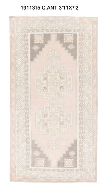 4x7 Old& Vintage Turkish Area Rug