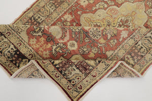 4x7 Red Vintage Turkish Area Rug-turkish_rugs-oriental_rugs-kilim_rugs-oushak_rugs