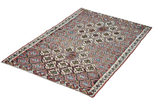 4x8 Red Vintage Turkish Area Rug-turkish_rugs-oriental_rugs-kilim_rugs-oushak_rugs