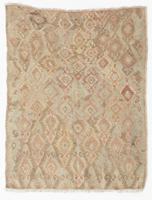 5x6 Colorful Vintage Turkish Area Rug-turkish_rugs-oriental_rugs-kilim_rugs-oushak_rugs