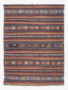 5x8 Colorful Vintage Turkish Area Rug
