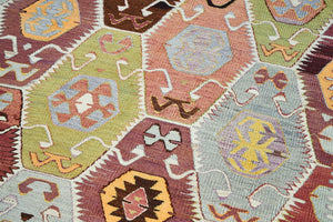 5x9 Colorful Vintage Turkish Area Rug-turkish_rugs-oriental_rugs-kilim_rugs-oushak_rugs
