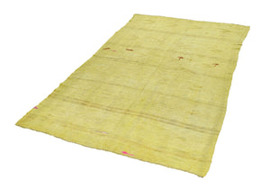 5x9 Yellow Vintage Turkish Area Rug BEREKET