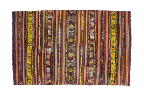6x10 Red Vintage Turkish Area Rug