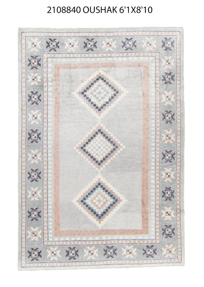 6x9 Modern Oushak Area Rug