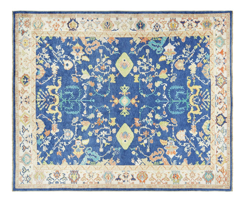 9x10 Blue Modern Oushak Area Rug