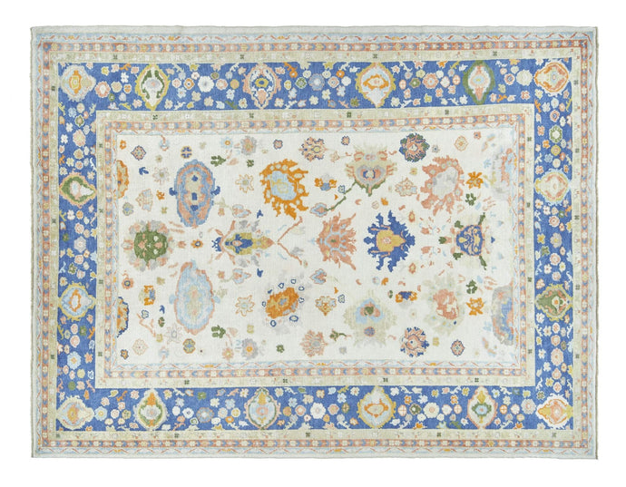 9x11 Beige Modern Oushak Area Rug