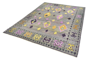 9x14 Colorful Modern Turkish Area Rug-turkish_rugs-oriental_rugs-kilim_rugs-oushak_rugs